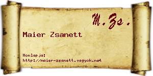 Maier Zsanett névjegykártya